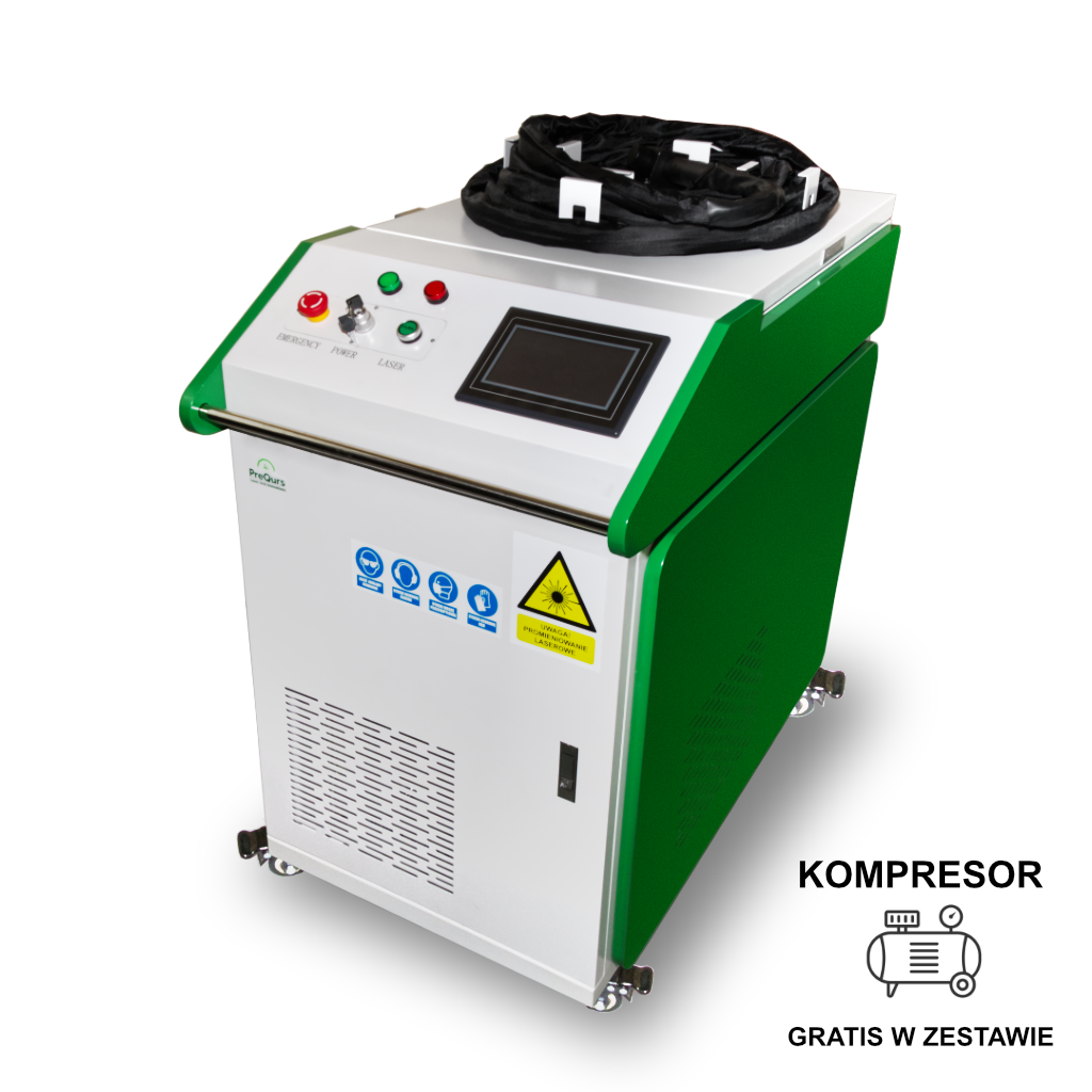 Impulsowa Oczyszczarka laserowa o mocy 500 W chłodzony wodą. Dedykowany do zastosowań przemysłowych, przeznaczone do długotrwałych procesów czyszczenia powierzchni metalowych oraz niemetalowych.